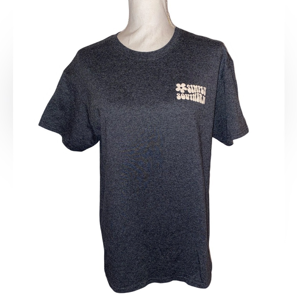 SIMPLY SOUTHERN “Let Your Soul Lead the Way” Tee Gray & Pink Size Medium